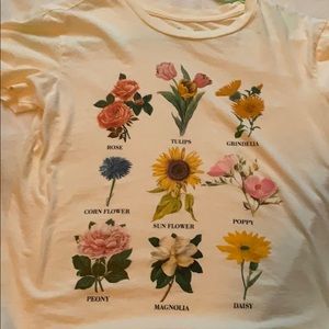 shirt with flowers and there names 🌹🌷🌸🌼🌻